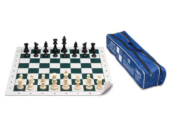 Cayro Jeu d'échecs scolaire en sac avec fermeture éclair 50x50 cm Plateau néoprène Pièces en plastique Cayro Jeu d'échecs scolaire en sac avec fermeture éclair 50x50 cm Plateau néoprène Pièces en plastique