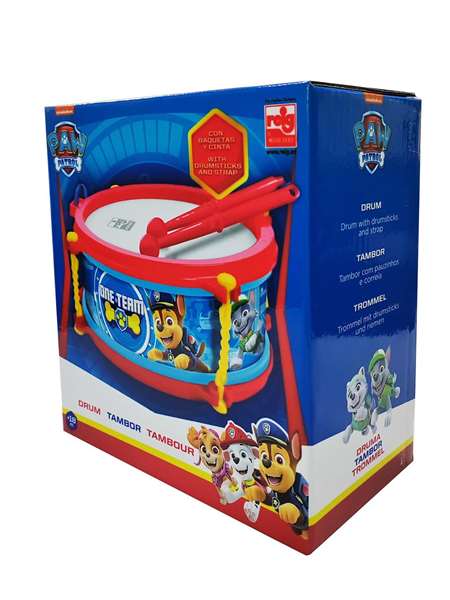 Paw Patrol - Tambour pour enfant 8.5x19x19 cm en plastique - Jouet pour bébé dès 18 mois