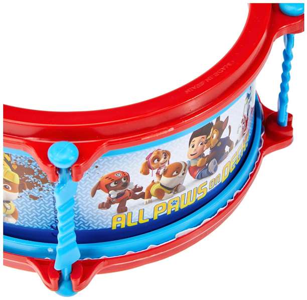Paw Patrol - Tambour pour enfant 8.5x19x19 cm en plastique - Jouet pour bébé dès 18 mois