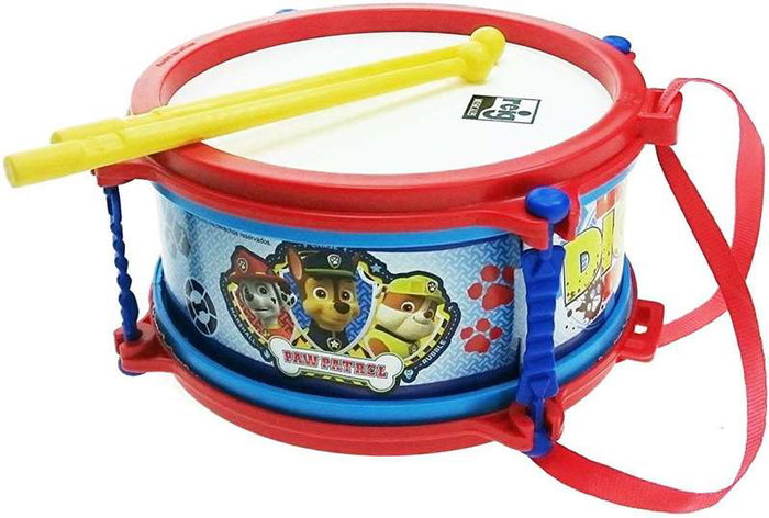 Paw Patrol - Tambour pour enfant 8.5x19x19 cm en plastique - Jouet pour bébé dès 18 mois