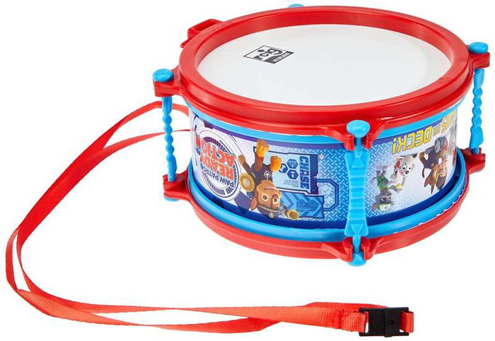 Paw Patrol - Tambour pour enfant 8.5x19x19 cm en plastique - Jouet pour bébé dès 18 mois