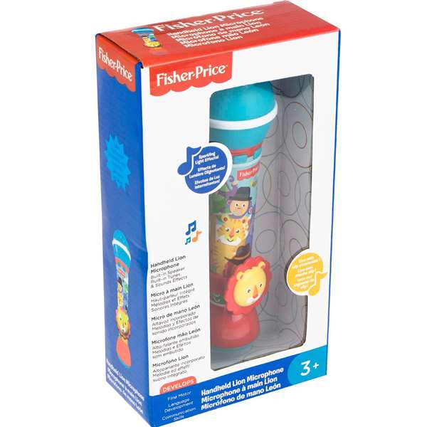 Fisher Price Microphone de main pour enfants avec fonction enregistrement et lecture voix, jouet sonore dès 3 ans