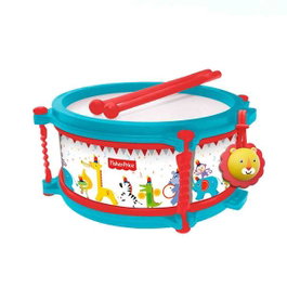 Fisher-Price Tambour en étui en plastique, instrument de musique pour enfant à partir de 3 ans