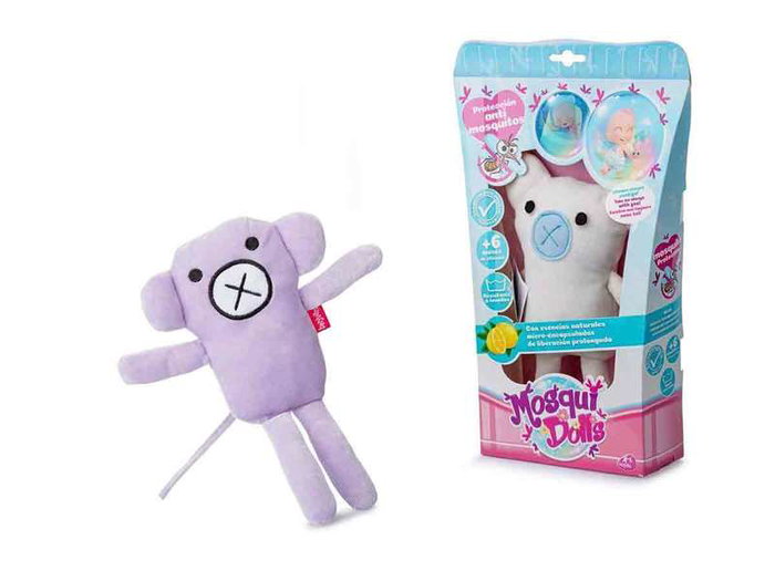 Berjuan Mosquidolls Peluche douce anti-moustiques lilas 24 cm, jouet d'éveil pour bébé dès 0 mois