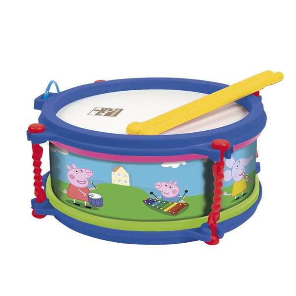 Reig Tambour Peppa Pig avec étui de transport - Jouet enfant 3 ans - Dimensions 8.50x19x19 cm