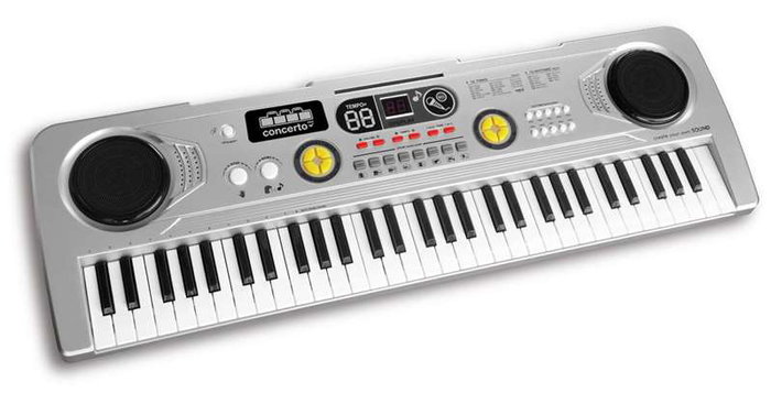 Reig - Orgue électronique avec micro, 61 touches, prise USB et câble audio, à piles, avec lumières, pour enfant 3 ans et plus