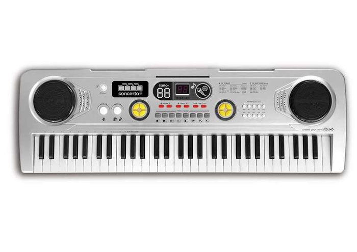 Reig - Orgue électronique avec micro, 61 touches, prise USB et câble audio, à piles, avec lumières, pour enfant 3 ans et plus