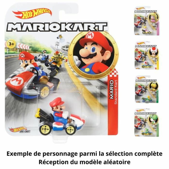 Hot Wheels Véhicule Mario Kart (Modèle Aléatoire) - Échelle 1:64