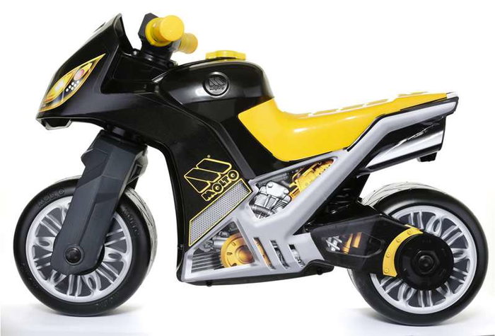 Molto Correpasillos Moto Cross noir et jaune 73 cm - Motocyclette d'équilibre pour enfants (18 mois+)