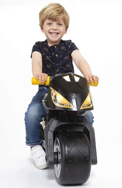 Molto Correpasillos Moto Cross noir et jaune 73 cm - Motocyclette d'équilibre pour enfants (18 mois+)