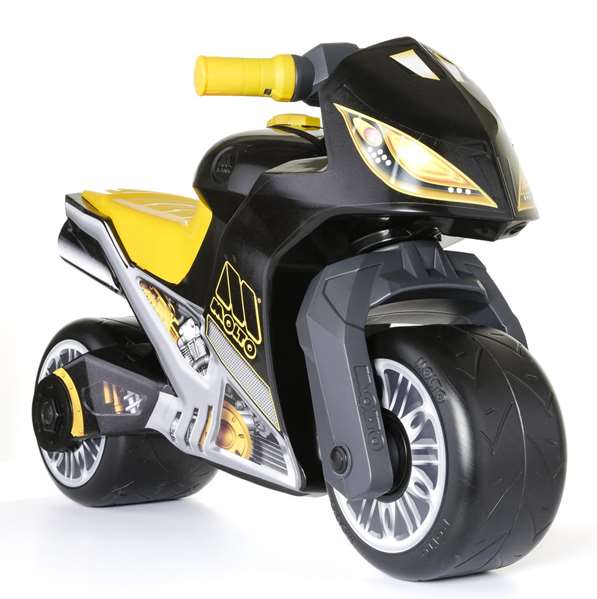 Molto Correpasillos Moto Cross noir et jaune 73 cm - Motocyclette d'équilibre pour enfants (18 mois+)