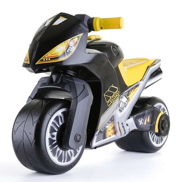Molto Correpasillos Moto Cross noir et jaune 73 cm - Motocyclette d'équilibre pour enfants (18 mois+)