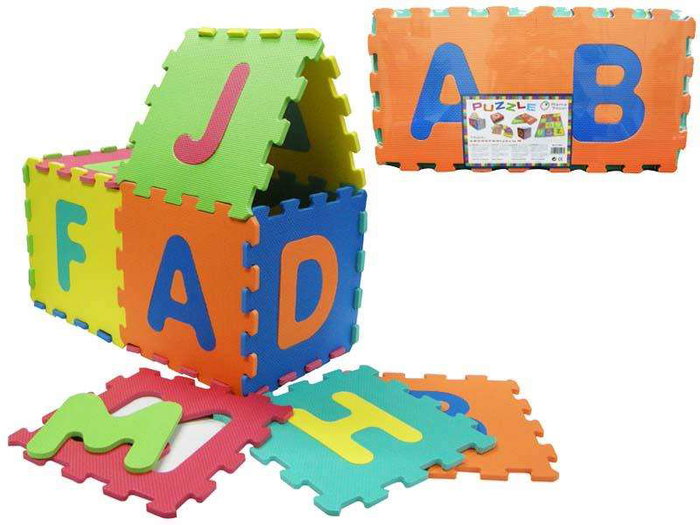Rama Puzzle en mousse Eva lettres alphabet 14 pièces 62 x 32 x 7,5 cm Jeu éducatif pour enfant à partir de 12 mois