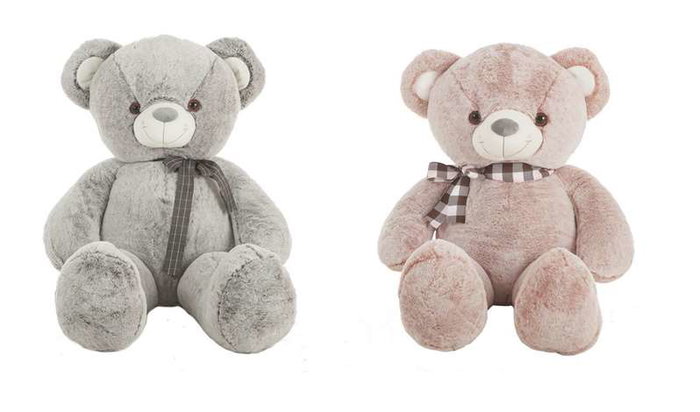 Creaciones Llopis Ours en peluche doux 2 couleurs gris/rose 115 cm - Peluche géante - Polyester - À partir de 36 mois Creaciones Llopis Ours en peluche doux 2 couleurs gris/rose 115 cm - Peluche géante - Polyester - À partir de 36 mois