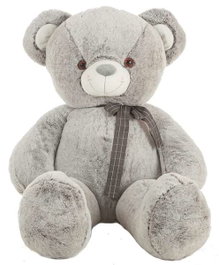 Creaciones Llopis Ours en peluche doux 2 couleurs gris/rose 115 cm - Peluche géante - Polyester - À partir de 36 mois