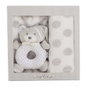 Creaciones Llopis - Set couverture grise 100 x 75 cm et hochet 16 cm pour bébé - Polyester
