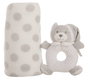 Creaciones Llopis - Set couverture grise 100 x 75 cm et hochet 16 cm pour bébé - Polyester