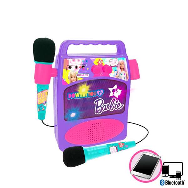 Reig Bafle avec 2 Microphones Barbie, Haut-parleur lumineux avec sons pour enfant à partir de 3 ans Reig Bafle avec 2 Microphones Barbie, Haut-parleur lumineux avec sons pour enfant à partir de 3 ans