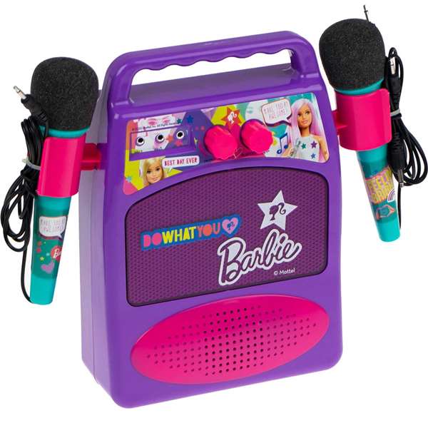 Reig Bafle avec 2 Microphones Barbie, Haut-parleur lumineux avec sons pour enfant à partir de 3 ans Reig Bafle avec 2 Microphones Barbie, Haut-parleur lumineux avec sons pour enfant à partir de 3 ans