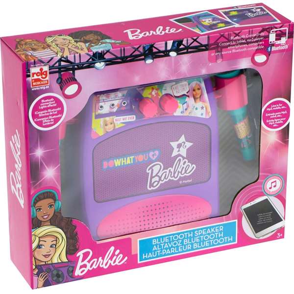 Reig Bafle avec 2 Microphones Barbie, Haut-parleur lumineux avec sons pour enfant à partir de 3 ans Reig Bafle avec 2 Microphones Barbie, Haut-parleur lumineux avec sons pour enfant à partir de 3 ans
