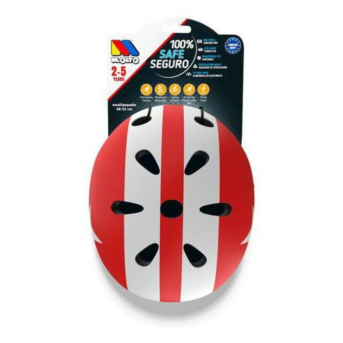 Molto Casque Enfant Blanc Rouge 48-53 cm Molto Casque Enfant Blanc Rouge 48-53 cm
