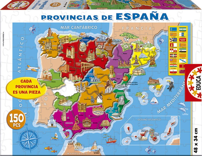 Educa Puzzle 150 pièces Provinces d'Espagne