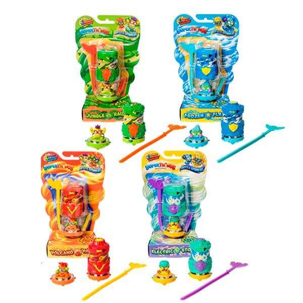 Superthings Battle Spinners - Coffret avec 1 spinner et 1 figurine exclusive, 8 modes, âge recommandé 4 à 9 ans, plastique, boîte multilingue, modèles assortis