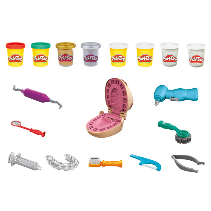 Playdoh Cabinet dentaire pour enfants avec 8 pots de pâte à modeler
