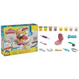 Play-Doh Cabinet dentaire pour enfants, jeu de pâte à modeler avec 8 pots et 10 outils, pour créer des sourires et soigner des caries