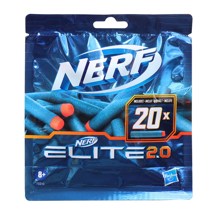 Hasbro Nerf Elite 2.0 - Pack de rechange de 20 darts officiels Nerf - Référence F0040 - Pour blasters Nerf Elite 2.0 Hasbro Nerf Elite 2.0 - Pack de rechange de 20 darts officiels Nerf - Référence F0040 - Pour blasters Nerf Elite 2.0
