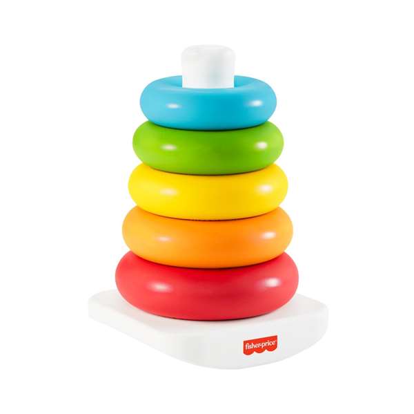 Fisher-Price Pyramide à empiler balanceante éco avec 5 anneaux - Jouet d'éveil pour bébé dès 6 mois