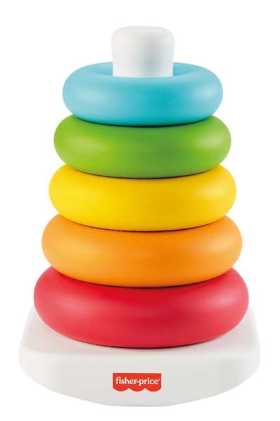 Fisher-Price Pyramide à empiler balanceante éco avec 5 anneaux - Jouet d'éveil pour bébé dès 6 mois