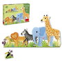 Goula Puzzle XXL décroissant Animaux de la Jungle 16 pièces grand format - Jeu éducatif en carton pour enfants dès 2 ans