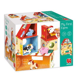Goula Mon Premier Jeu de Construction de Ferme en Bois - 10 Pièces à Empiler et Construire - Jouet d'Éveil pour Enfants de 1 à 2 Ans