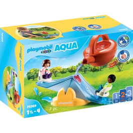 Playmobil 1.2.3 Balançoire Aquatique avec Arrosoir – Jouet d'eau pour enfant à partir de 1 an et demi