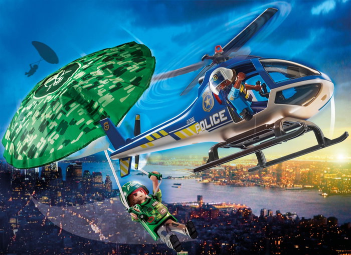 Playmobil Hélicoptère de police et parachutiste City Action Playmobil Hélicoptère de police et parachutiste City Action