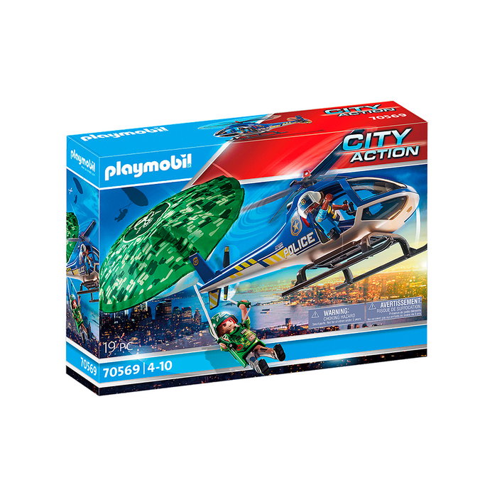Playmobil Hélicoptère de police et parachutiste City Action Playmobil Hélicoptère de police et parachutiste City Action