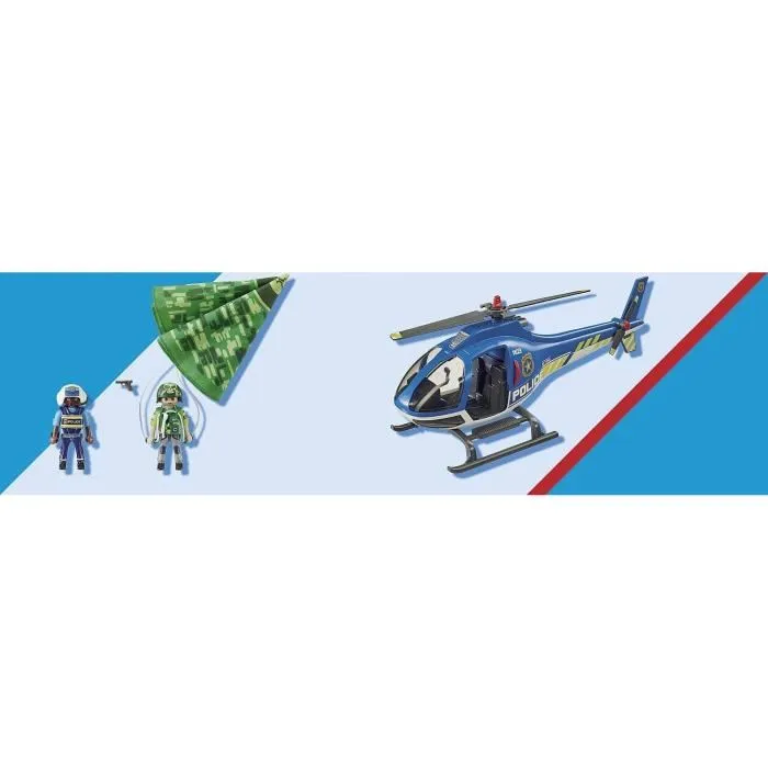 Playmobil 70569 - Hélicoptère de Police avec Parachutiste, Jouet Figurine City Action Les Policiers, Enfant Dès 4 Ans