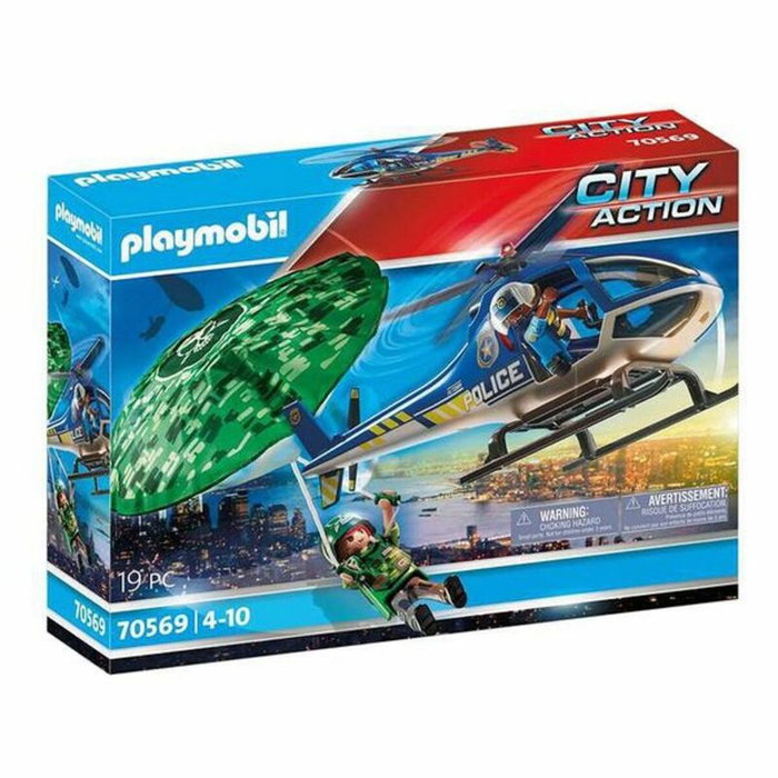 Playmobil Hélicoptère de police et parachutiste City Action Playmobil Hélicoptère de police et parachutiste City Action