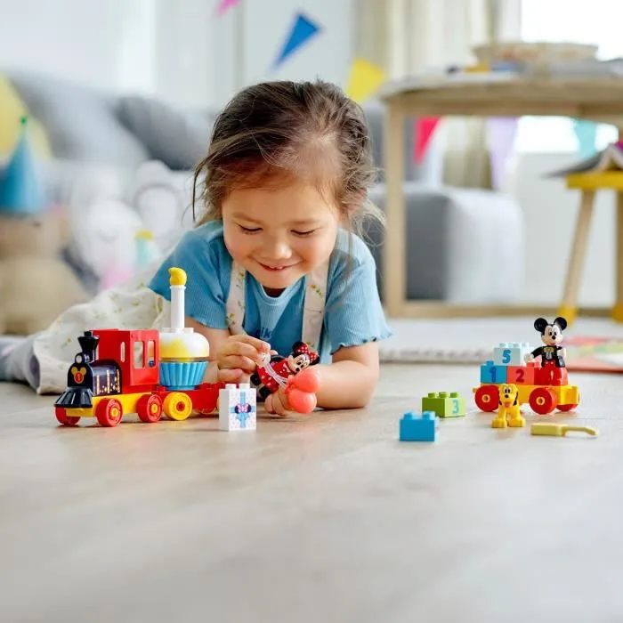 Lego 10941 DUPLO Disney Le Train d'Anniversaire de Mickey et Minnie, Jouet avec Train et Figurines pour Enfant de 2 Ans et Plus