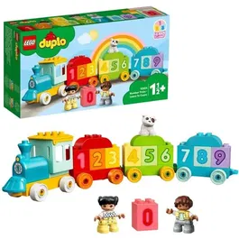 Lego 10954 DUPLO Le train des chiffres - Train à pousser éducatif avec 10 briques numérotées et figurines pour apprendre à compter, jouet d'éveil 1.5 an et plus