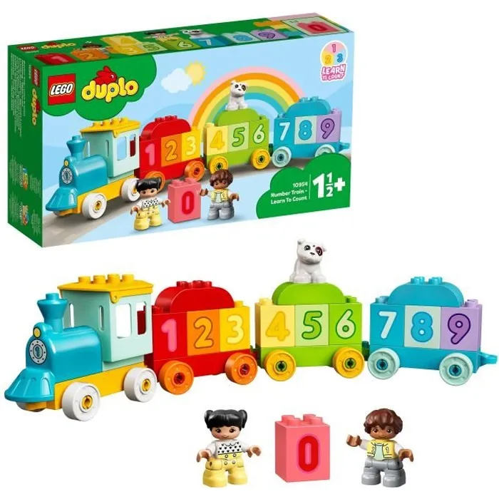 Lego 10954 DUPLO Le train des chiffres - Train à pousser éducatif avec 10 briques numérotées et figurines pour apprendre à compter, jouet d'éveil 1.5 an et plus Lego 10954 DUPLO Le train des chiffres - Train à pousser éducatif avec 10 briques numérotées et figurines pour apprendre à compter, jouet d'éveil 1.5 an et plus