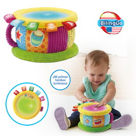 V-Tech Tambour magique avec lumières et sons bilingue espagnol/anglais - Apprentissage des nombres et couleurs - Jouet d'éveil pour bébé dès 3 mois