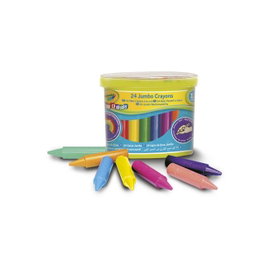 Crayola Mimi Kids 24 Ceras Jumbo Lavables - Crayons cire lavables extra-large pour enfants - Pack de 24