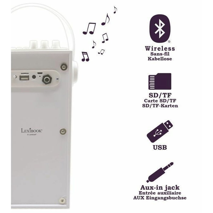 Lexibook iParty Enceinte Karaoké Enfant Bluetooth Blanc Lexibook iParty Enceinte Karaoké Enfant Bluetooth Blanc