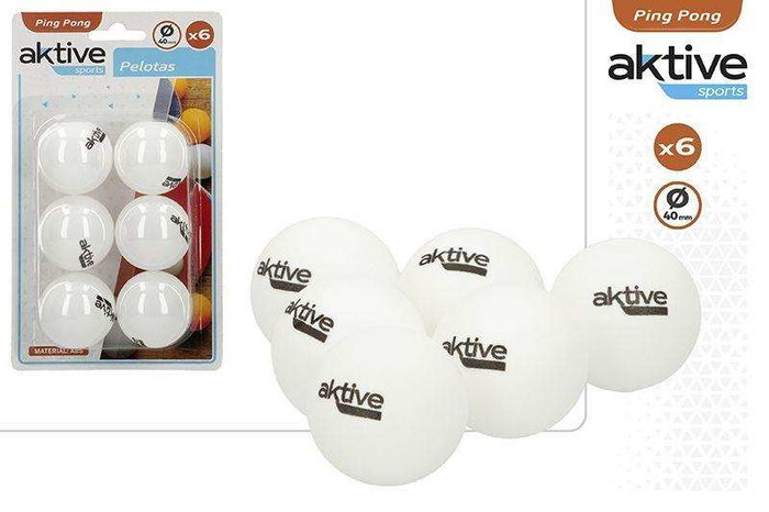 Aktive Sports - Pelotas ping pong en blister 6 unidades - 6 balles de ping-pong pour jeu et entraînement - Âge minimum 3 ans