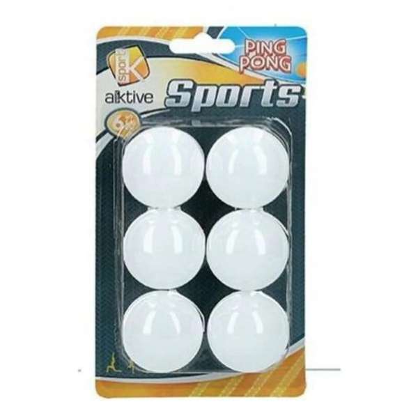 Aktive Sports - Pelotas ping pong en blister 6 unidades - 6 balles de ping-pong pour jeu et entraînement - Âge minimum 3 ans