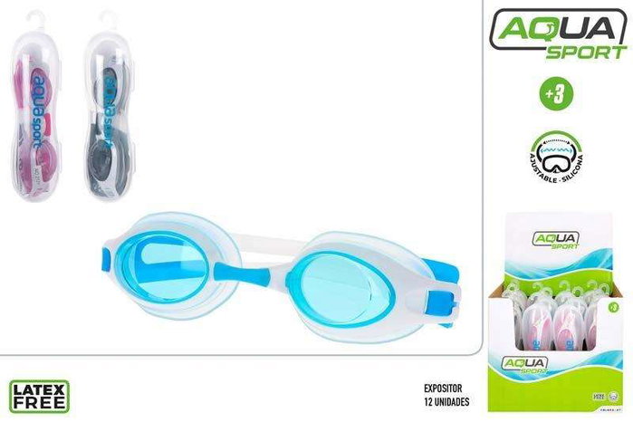 Color Baby - Lunettes de natation junior 6x4.5x20 cm pour enfants 3 ans et plus en boîte - Modèles assortis (Rosa, Azul)