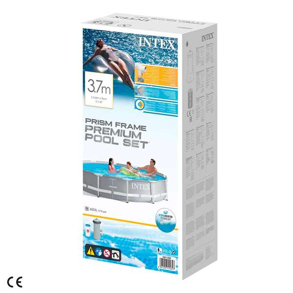 Intex Piscine ronde démontable Prism Frame avec pompe filtre - Capacité 6503 L - 366 x 76 cm - PVC - Pour enfants + 6 ans Intex Piscine ronde démontable Prism Frame avec pompe filtre - Capacité 6503 L - 366 x 76 cm - PVC - Pour enfants + 6 ans
