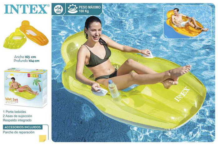 Intex Fauteuil gonflable avec accoudoirs et dossier 163x104 cm - Modèles assortis